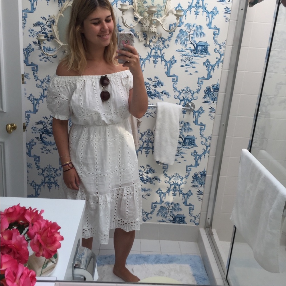 White strapless summer dress